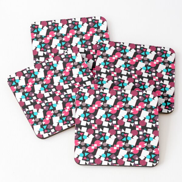 Item preview, Abstract yet Modern Abstract pink and aqua Pattern on black Background for Accessories and Home. designed and sold by tranquilbeach.
