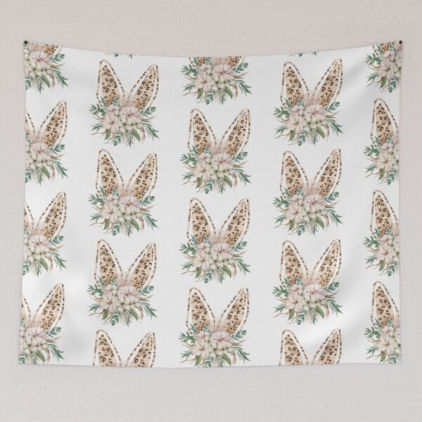 Item preview, Cute floral bunny ears watercolor illustration designed and sold by tiana-geo.