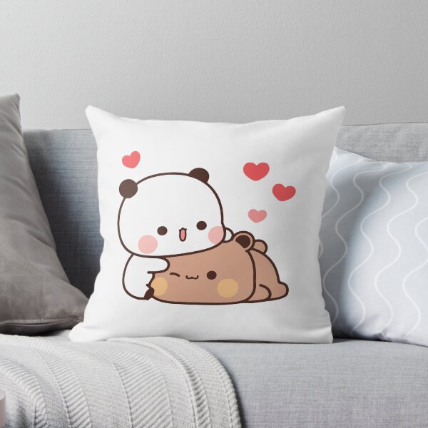 Panda Bear Hug, Panda and Bear Love Hug Throw Pillow
