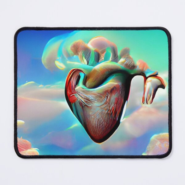 Item preview, heart art, abstract, blue  red pastel original art designed and sold by Surrealarts727.