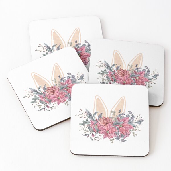 Item preview, Cute floral bunny ears watercolor illustration designed and sold by tiana-geo.