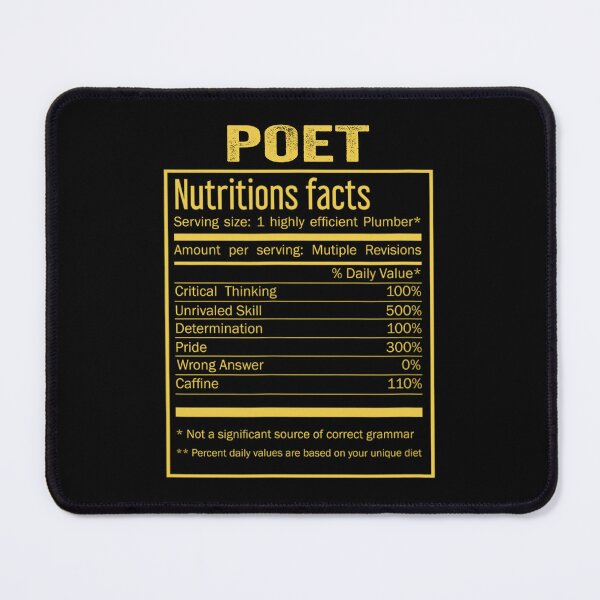 Item preview, Mens Womens poet birthday Gifts Shirt,Cool poet Funny Nutrition Facts Mens Womens Christmas Fathers Days Gift, poet Nutrition Facts designed and sold by xlnv.