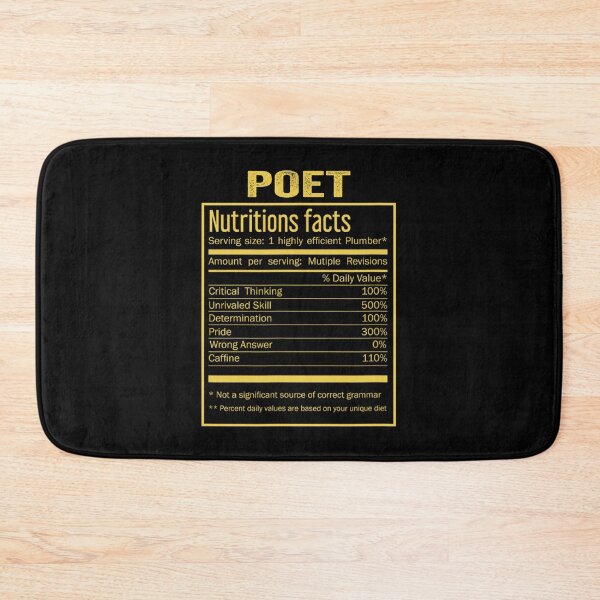 Item preview, Mens Womens poet birthday Gifts Shirt,Cool poet Funny Nutrition Facts Mens Womens Christmas Fathers Days Gift, poet Nutrition Facts designed and sold by xlnv.