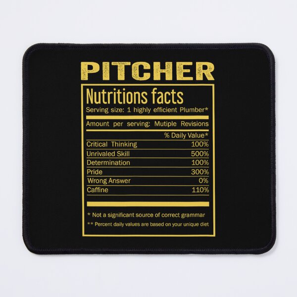 Item preview, Mens Womens pitcher birthday Gifts Shirt,Cool pitcher Funny Nutrition Facts Mens Womens Christmas Fathers Days Gift, pitcher Nutrition Facts designed and sold by xlnv.