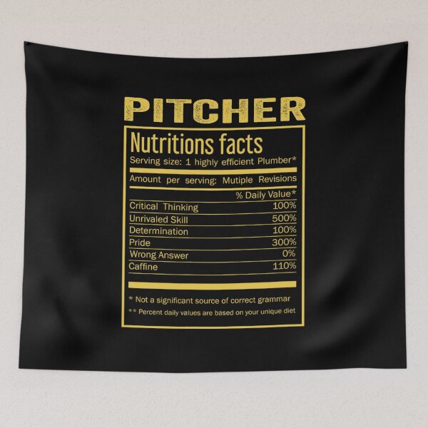 Item preview, Mens Womens pitcher birthday Gifts Shirt,Cool pitcher Funny Nutrition Facts Mens Womens Christmas Fathers Days Gift, pitcher Nutrition Facts designed and sold by xlnv.