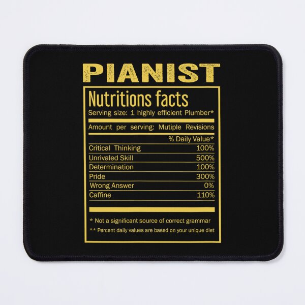 Item preview, Mens Womens pianist birthday Gifts Shirt,Cool pianist Funny Nutrition Facts Mens Womens Christmas Fathers Days Gift, pianist Nutrition Facts designed and sold by xlnv.