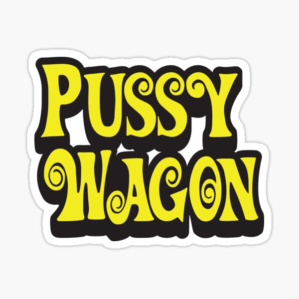 Pussy Wagon Mellow Yellow Logo Sticker By Purakushi Redbubble
