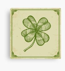 Vintage lucky clover Canvas Print