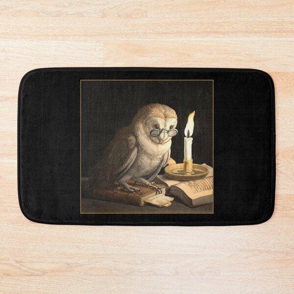 Item preview, Owl with spectacles, candle and books. designed and sold by Luggnagg.