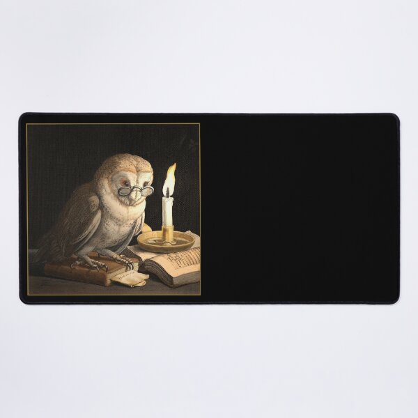 Item preview, Owl with spectacles, candle and books. designed and sold by Luggnagg.