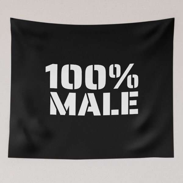 Item preview, 100 Percent Male Born Male White Letters Graphic designed and sold by podguy.