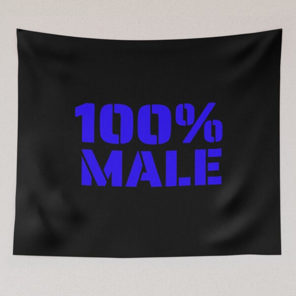 Item preview, 100 Percent Male Born Male Blue Letters Graphic designed and sold by podguy.