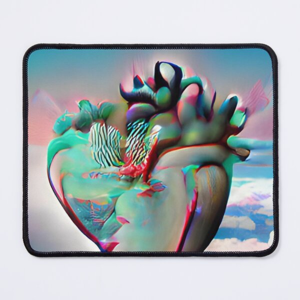 Item preview, heart art, abstract, blue red pastel original art designed and sold by Surrealarts727.