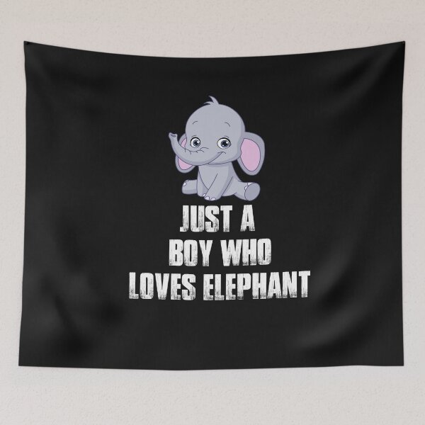 Item preview, Just a boy who loves elephant typography and illustration  designed and sold by garniturex.