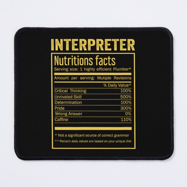 Item preview, Mens Womens interpreter birthday Gifts Shirt,Cool interpreter Funny Nutrition Facts Mens Womens Christmas Fathers Days Gift, interpreter Nutrition Facts designed and sold by xlnv.