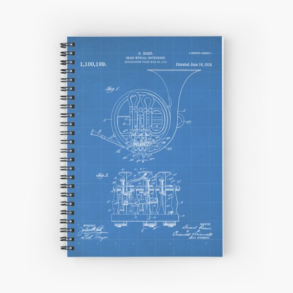 Item preview, French Horn Patent - Horn Player Art - Blueprint designed and sold by patentpress.