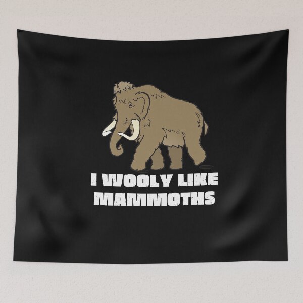 Item preview, Vintage I wooly like mammoths White Bold Typography  designed and sold by garniturex.