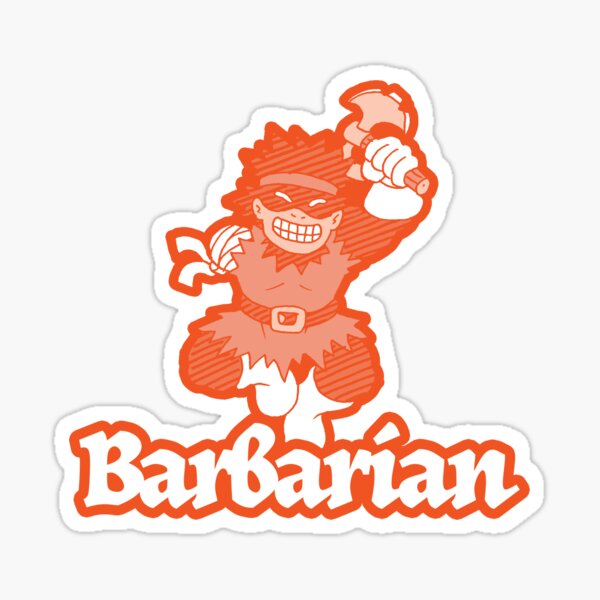 Barbarian Class Cartoon Sticker