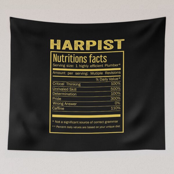 Item preview, Mens Womens harpist birthday Gifts Shirt,Cool harpist Funny Nutrition Facts Mens Womens Christmas Fathers Days Gift, harpist Nutrition Facts designed and sold by xlnv.