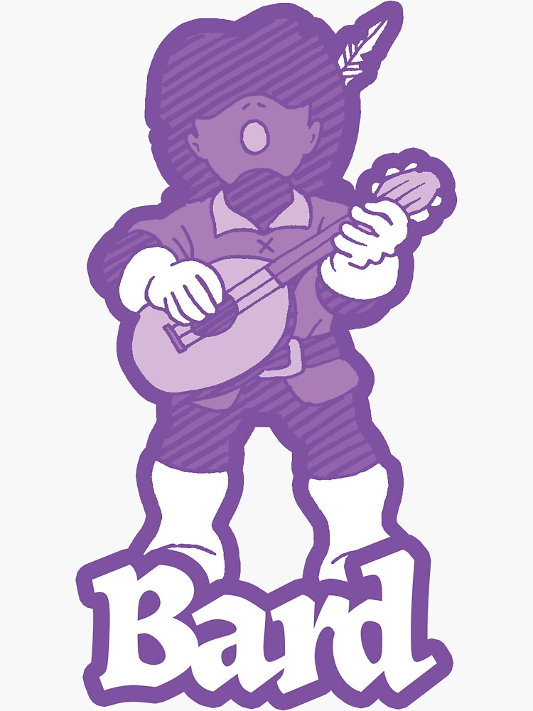 Thumbnail 3 of 3, Sticker, Bard Class Cartoon designed and sold by ZMSchuster.