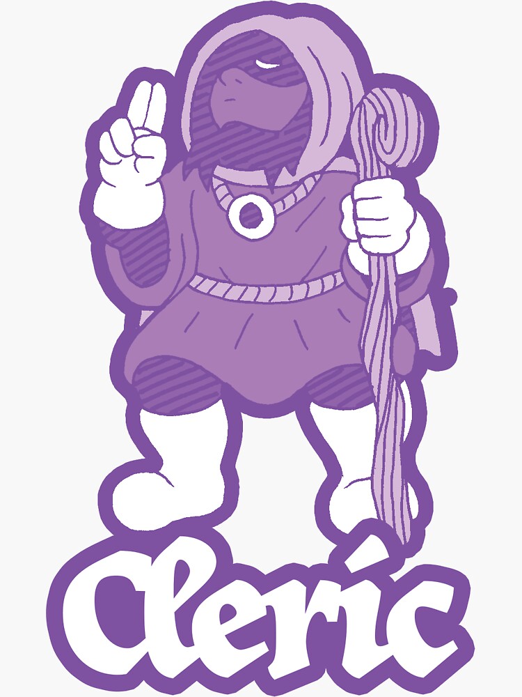 Thumbnail 3 of 3, Sticker, Cleric Class Cartoon designed and sold by ZMSchuster.