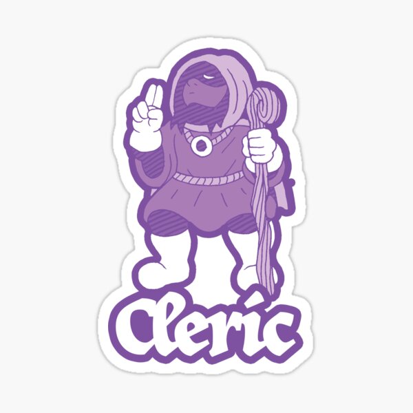 Cleric Class Cartoon Sticker