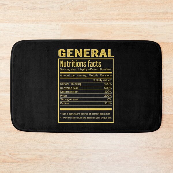 Item preview, Mens Womens general birthday Gifts Shirt,Cool general Funny Nutrition Facts Mens Womens Christmas Fathers Days Gift, general Nutrition Facts designed and sold by xlnv.