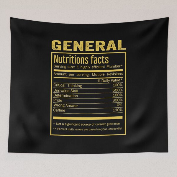 Item preview, Mens Womens general birthday Gifts Shirt,Cool general Funny Nutrition Facts Mens Womens Christmas Fathers Days Gift, general Nutrition Facts designed and sold by xlnv.