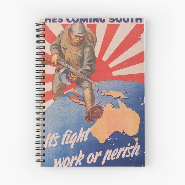 Item preview, He's Coming South - Australian WW2 Propaganda Poster designed and sold by woodenorigami.