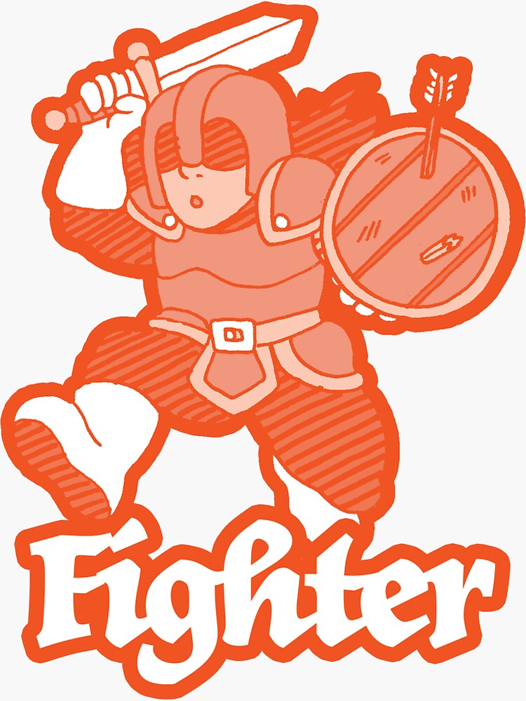 Thumbnail 3 of 3, Sticker, Fighter Class Cartoon designed and sold by ZMSchuster.