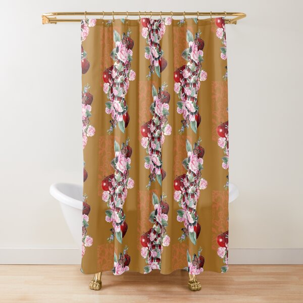 Wind Song Orange Hot Pink Green Butterflies Girls Printed Shower Curtain 