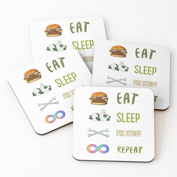 Item preview, Eat Sleep Fix Stuff Repeat designed and sold by UnstoppableShpy.