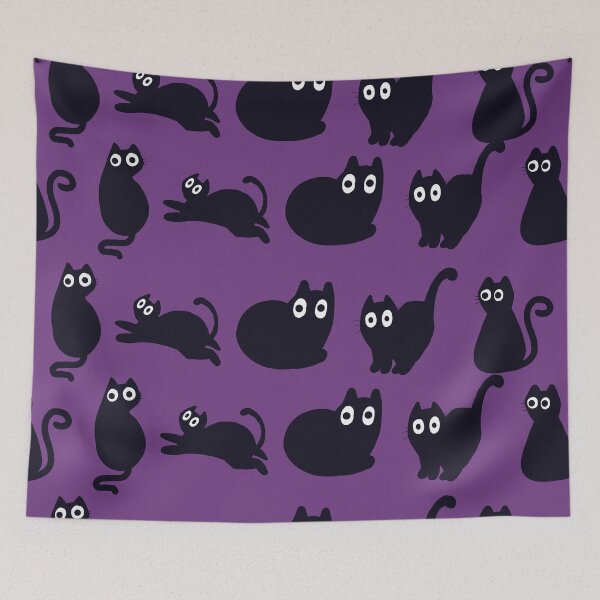 Item preview, Purple Black Cat Pattern designed and sold by Violentsapphic.