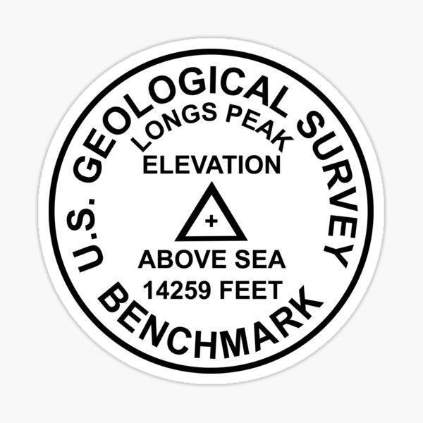Longs Peak, Colorado USGS Style Benchmark Sticker