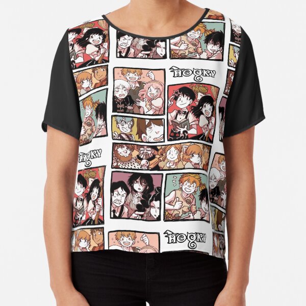 Hooky Comic Page Color Chiffon Top