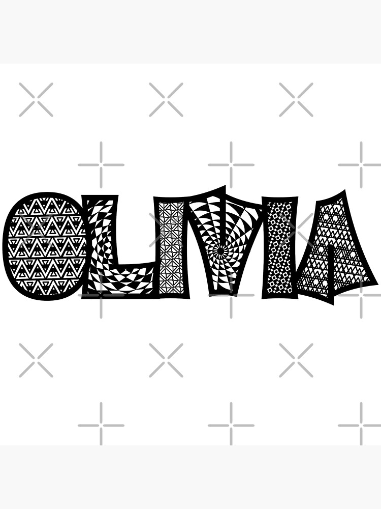 olivia-black-and-white-name-doodle-poster-for-sale-by-heatherbenner