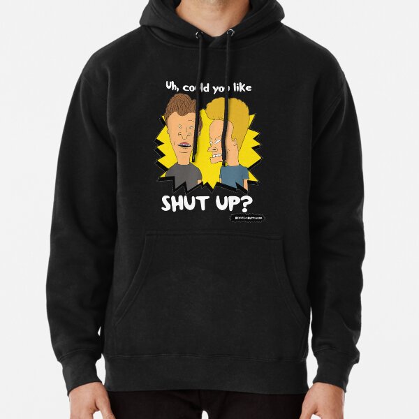 Beavis and Butthead Shut Up Graphic Pullover Hoodie