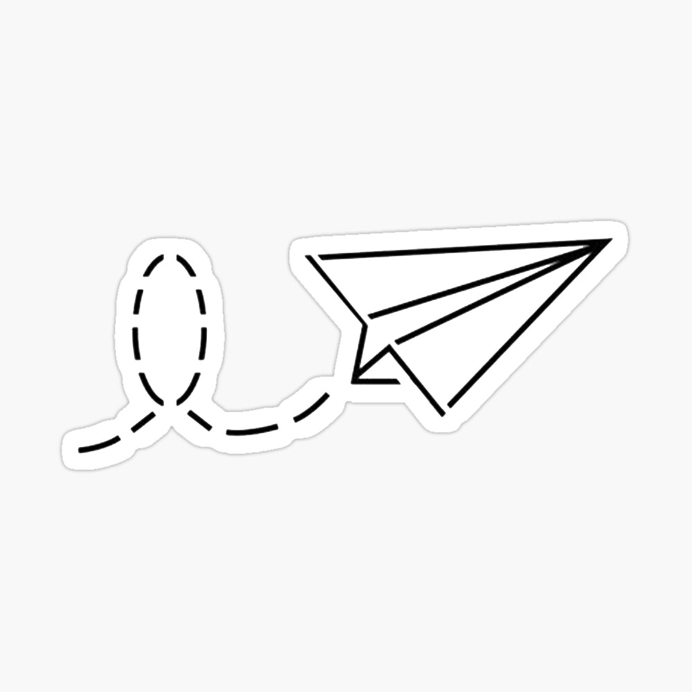 Spiritual Stickers 3d Stickers Black Line Paper Airplane