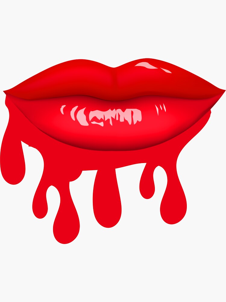 "Red Lip Drip" Sticker for Sale by MagnumOpusJA Redbubble