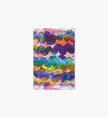 Abstract waves sunset watercolor painting - Colorful tidal Art Board Print