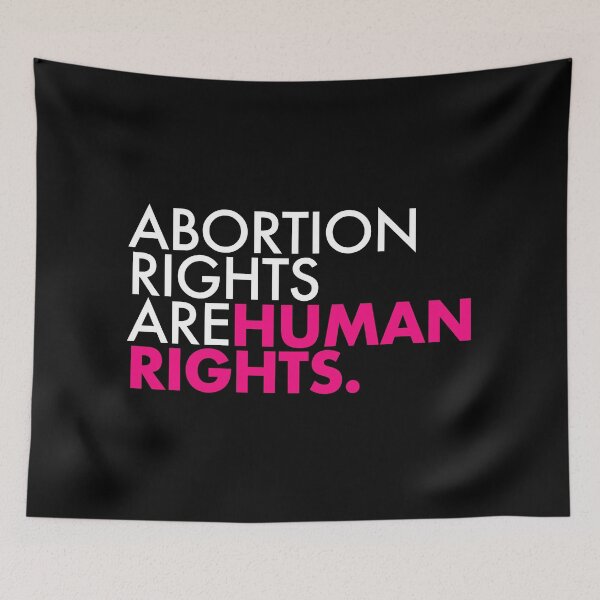 Item preview, Abortion Rights are Human Rights - white and hot pink designed and sold by Thelittlelord.