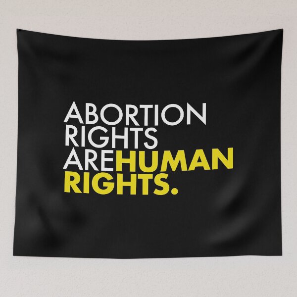 Item preview, Abortion Rights are Human Rights - white and yellow designed and sold by Thelittlelord.