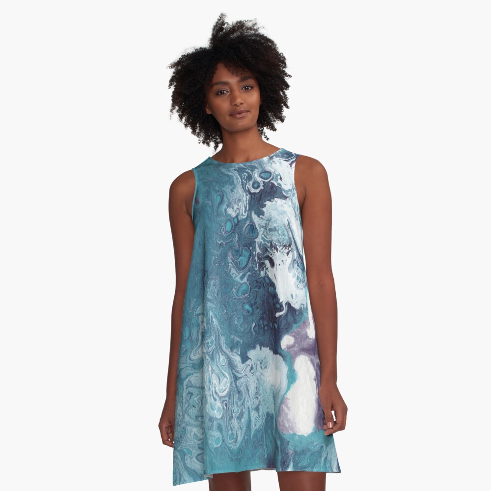 Fluid painting Meerstreiben I A-Line Dress