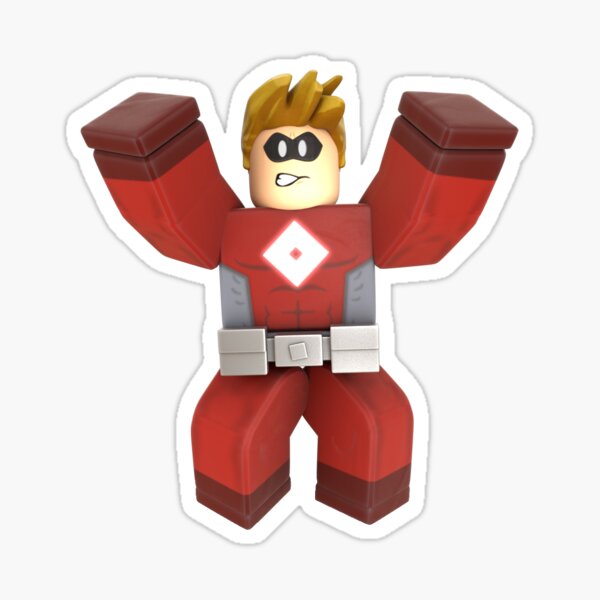 Captain Roblox Heroes Of Robloxia Sticker By Insanelyluke Redbubble - heroes of robloxia characters