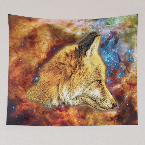 Item preview, Orange Fox Trippy Art for Yoga in Space Space Animals Foxes designed and sold by Dr-Pen.