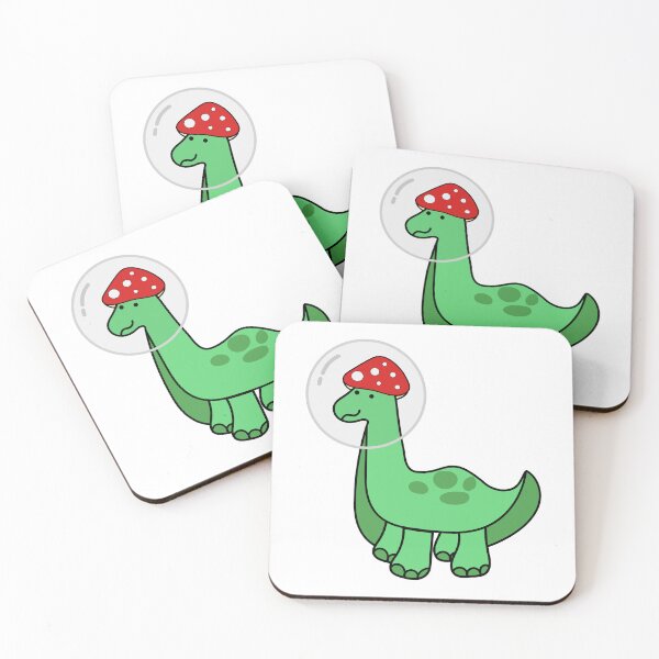 Item preview, Simple Red and White Mushroom Hat Brontosaurus Astronaut Dinosaur designed and sold by Smartmerch99.