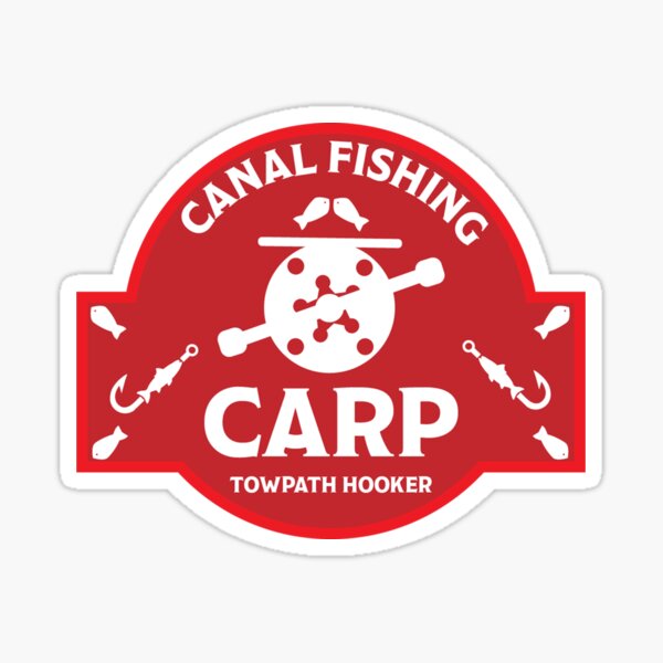 "British Canal Fishing Gifts Canal Fish Canal Waterways Fishing Carp Fish" Sticker for
