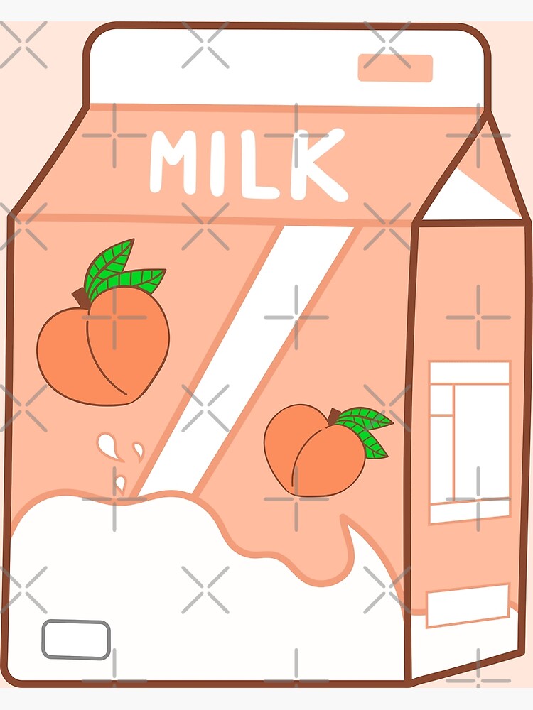 Cute Cow Holding Milk Box And Straw - Cow - Posters and Art Prints