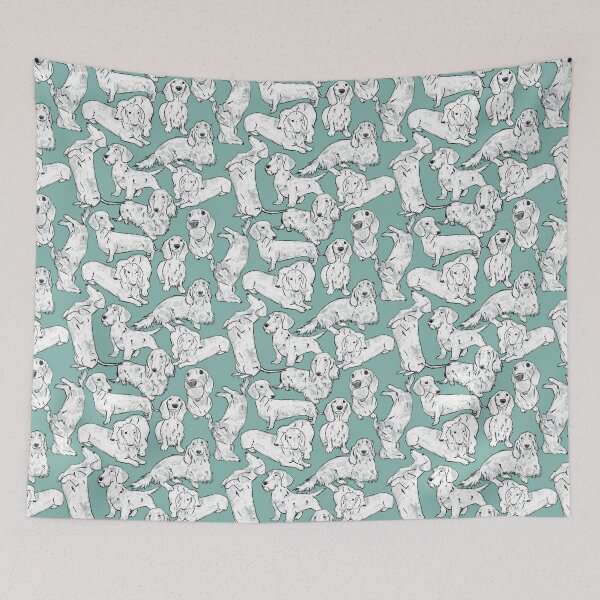 Item preview, Artsy Dachshund Sketch Pattern designed and sold by Spinyflowerart.