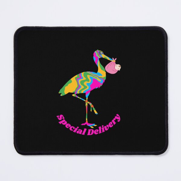 Item preview, Rainbow Stork Special Delivery Baby Pink designed and sold by CraftyAnimal.